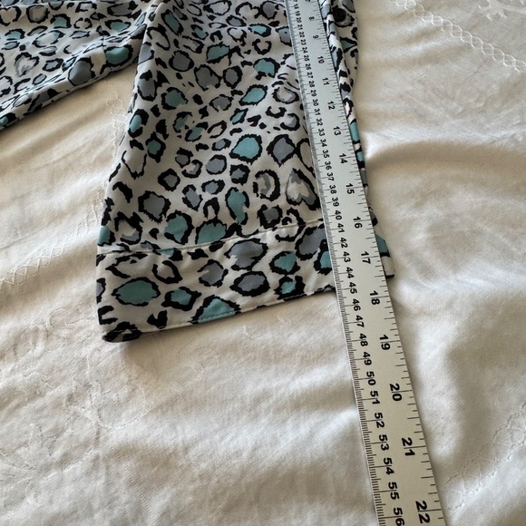 Notations Women's Multicolor Leopard Print 1/2 Sleeve Button Up Satin Blouse 2X - Picture 10 of 13